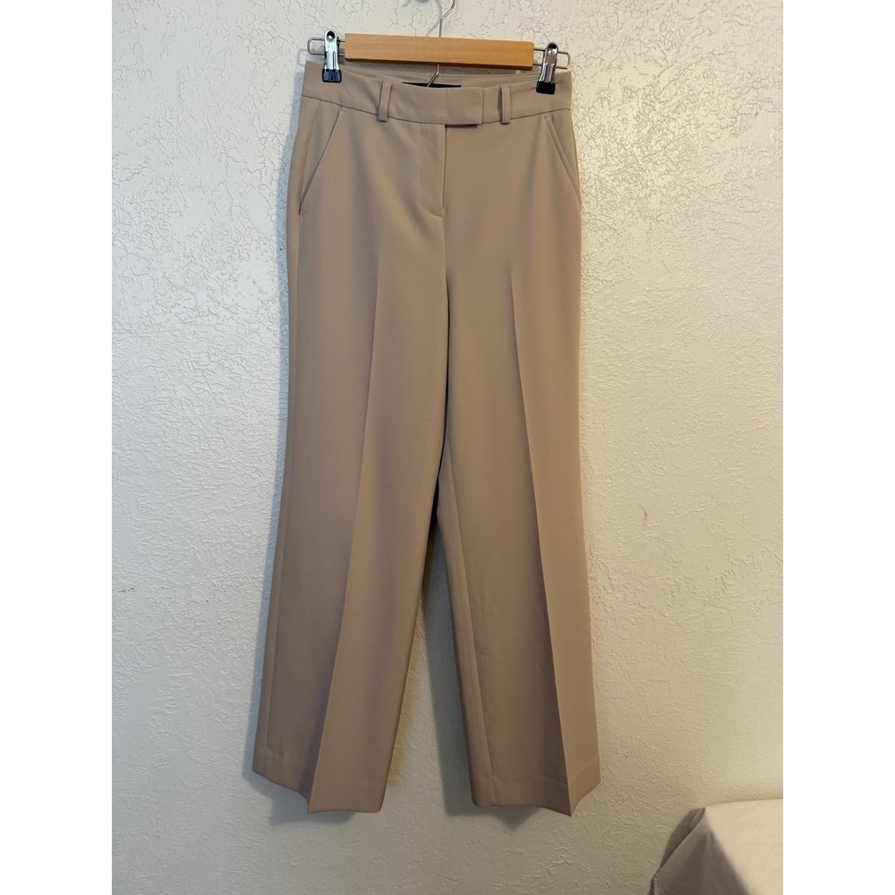 White House Black Market Luna Wide Leg Trousers Beige 00P Petite 570345716